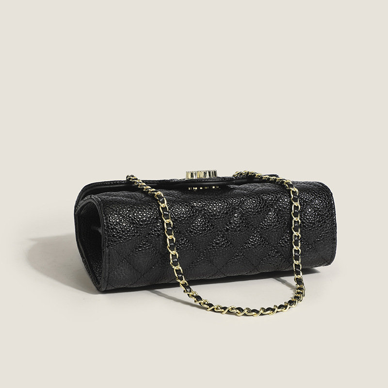 Luxury Brand Designer Bag 2024 New Niche Four-Leaf Clover Gold Ball Style Quilted Chain Bag Versatile Ins Single Shoulder Crossbody Underarm Bag