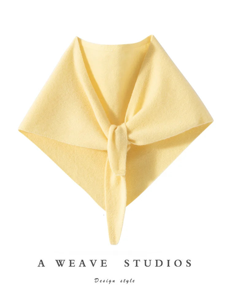 CHICUU Women 100 Cashmere Scarf Spring Autumn Triangular Scarf Cashmere Knitwear Grace Simple Style Scarf Pure Color 251016