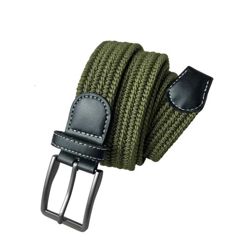 Mens Belt Woven Canvas Belt Nonporous Elastic Belt Any Fit for Jeans and Pants for Casual and Outdoor Activities W251018