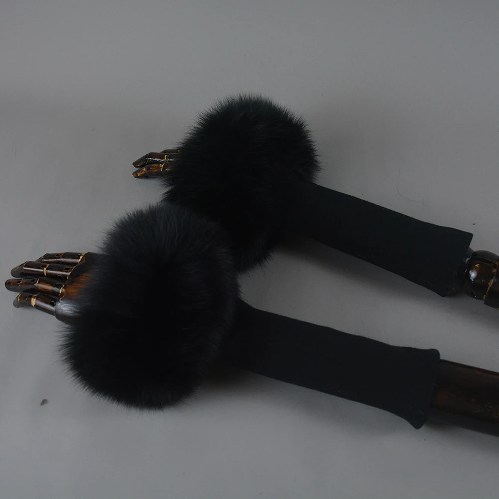 Fox Fur Cuff Arm Warmer Lady Bracelet Real Fur Wristband Glove High Quality Fox fur Cuffs Wrist Warmer 251015
