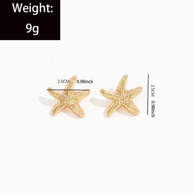 1 Pair Geometric Temperament Casual Starfish Stud Earrings Summer Simple Beach Vacation Style Earrings Ocean Jewelry Gift 251013