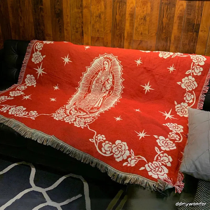 Virgin Mary Tapestry Blanket: Soft & Cozy Nap Throw For Living Room, Office, Or Bedroom Ddmywonder