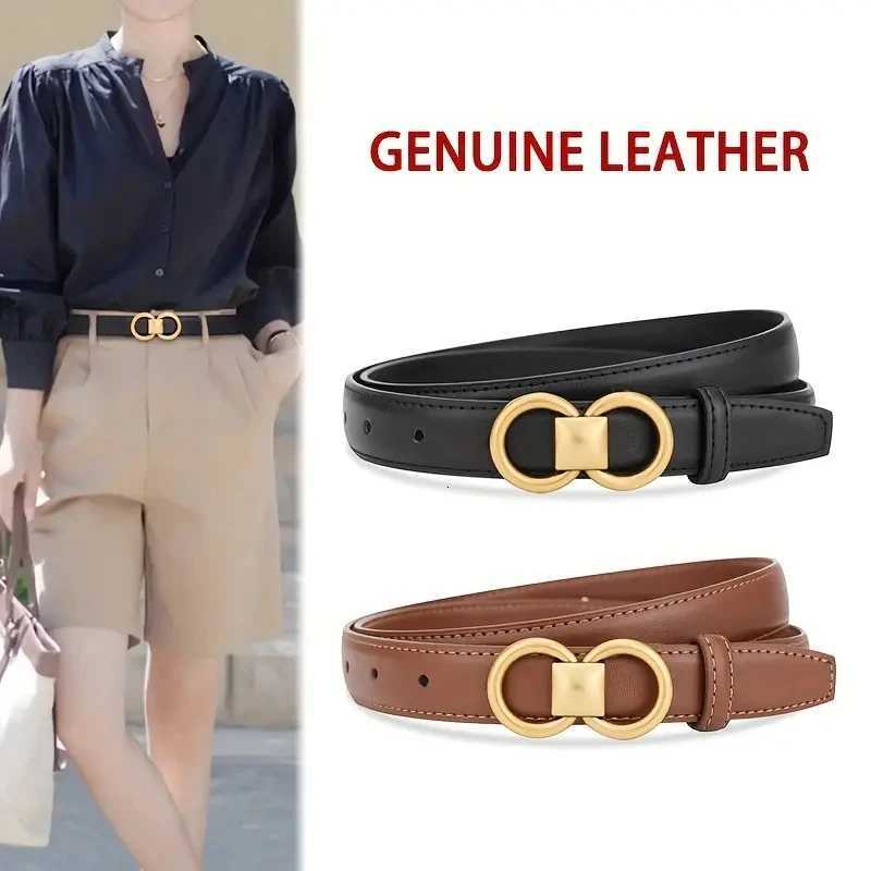 Genuine Cowhide Leather Belt for women New Versatile Decorative Suit Belt Fashionable Black Trendy Jeans Belts women W251018