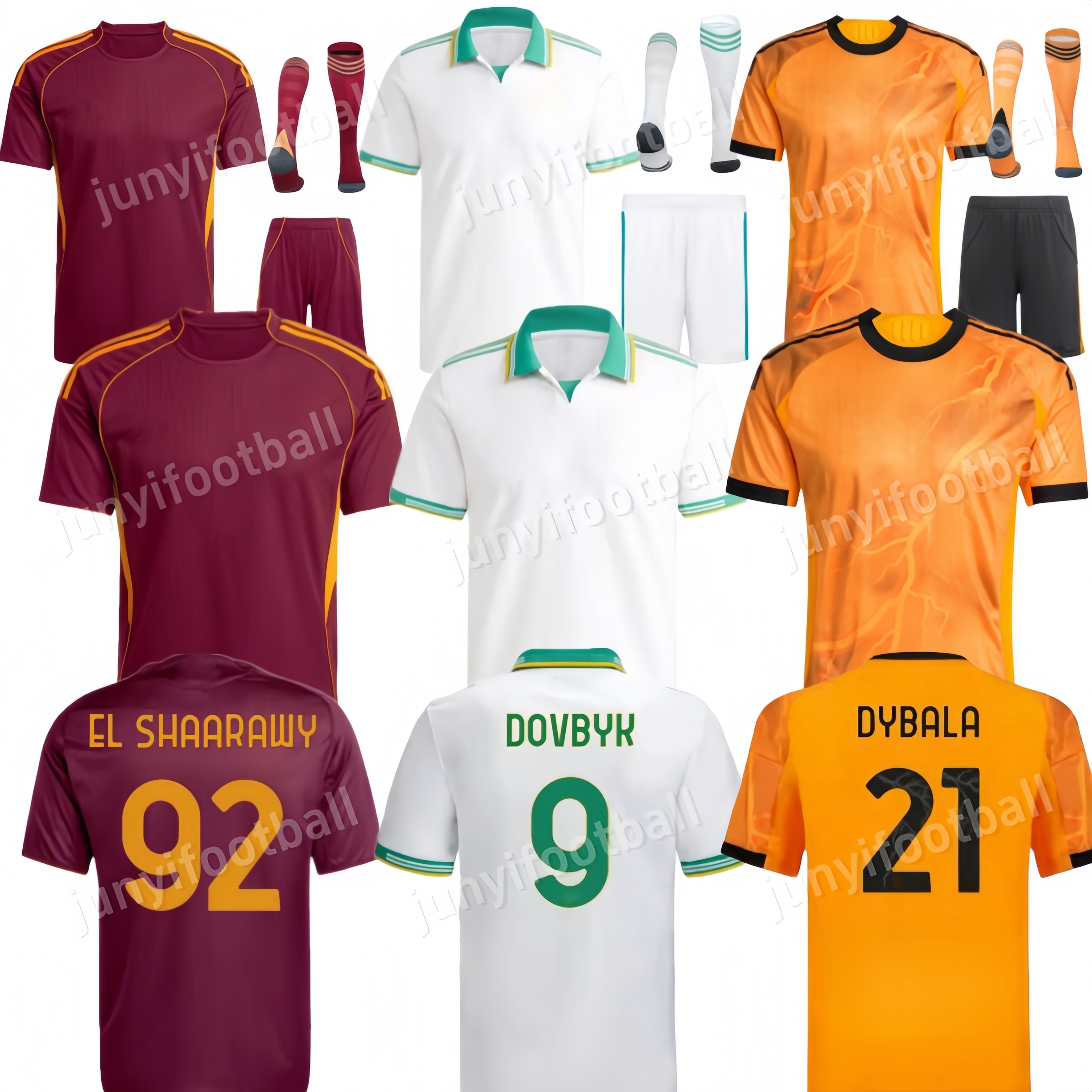 2025 26 Maglias Romea FERGUSON Third Soccer Jerseys PELLEGRINI home Away Pellegrini KONE CRISTANTE Dovbyk DYBALA Football Jersey Shirts Kit Players fans Men Kids