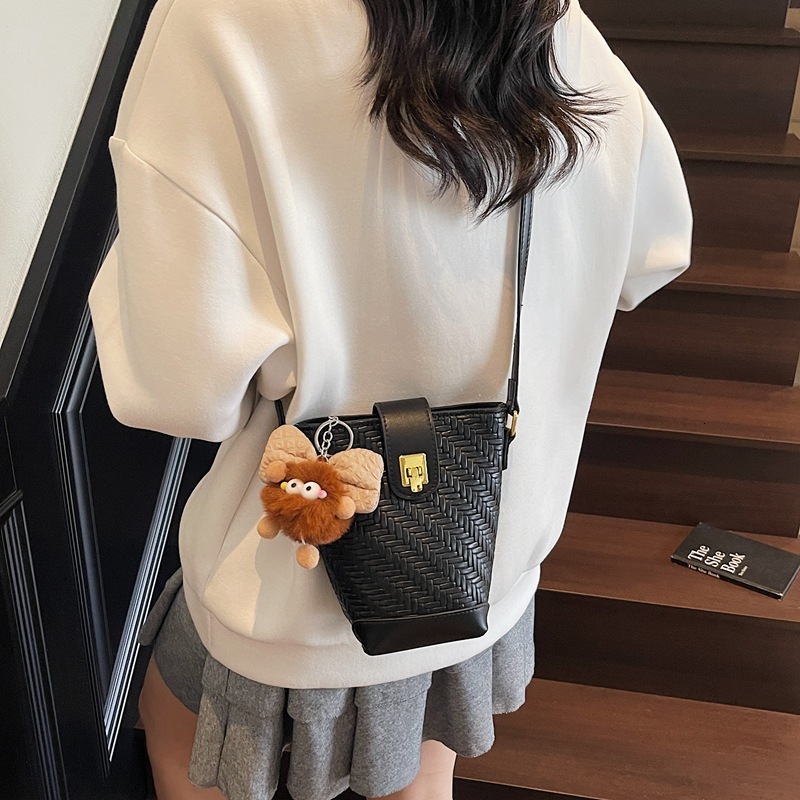 Luxury Brand Designer Bag High-End Woven Pattern Phone Bag For Women 2025 New Trendy Fashion Crossbody Bag Single Shoulder Commuter Bucket Bag