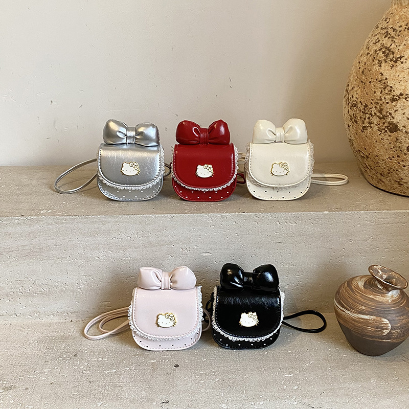 Fashion leather designer sweet little crossbody bag cute children's bag bow children's shoulder bag women's bag