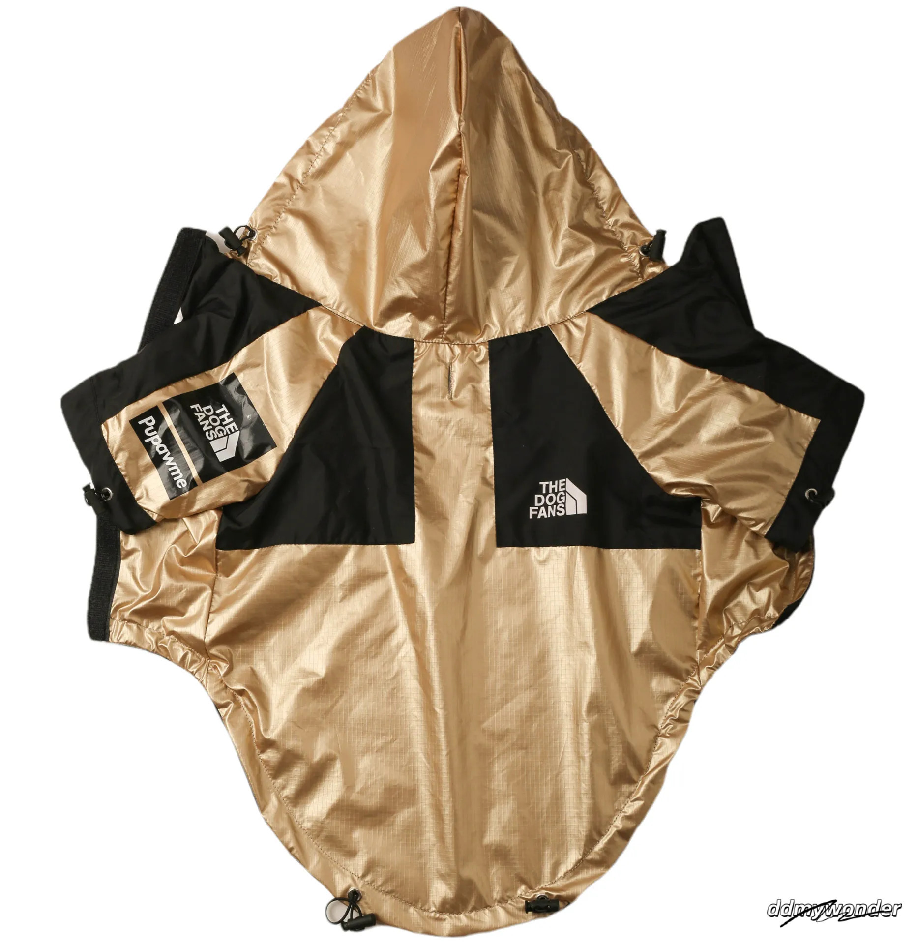 XXS Jacket For Small Breeds - Golden Windproof & Waterproof With Leash Opening, Ideal Medium Dog Jacket, Winter Warm Dachshund Coat Ddmywonder