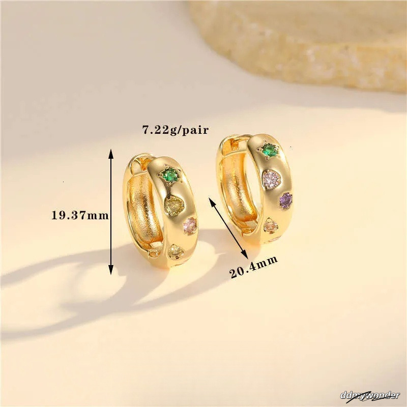Vintage Style Round Earrings For Women - Inlaid Zircon, Geometric Design, Colorful Accent Ddmywonder