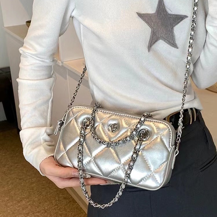 Luxury Brand Designer Bag Quilted Fashion Single Shoulder Crossbody Bag For Women 2024 New Versatile Small Square Bag Internet Celebrity Chain Double 