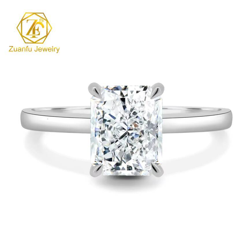 2025 NEW 4 Claw Solitaire Gemstone Rings 14K18K Solid Yellow Gold Engagement Wedding Parties Gifts 3CT9MM 35CT95MM Cut