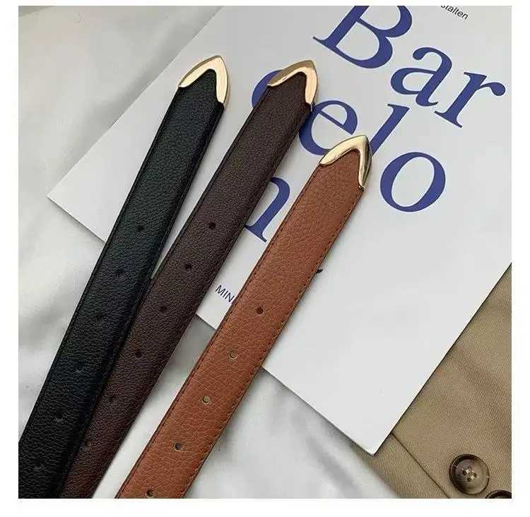 1pcs Womens Belt Fashion Pin Buckle Thin Belt Genuine Luxury Soft Belt Women with Cargo Pants Jeans Belts Black PU Leather Belt W251018