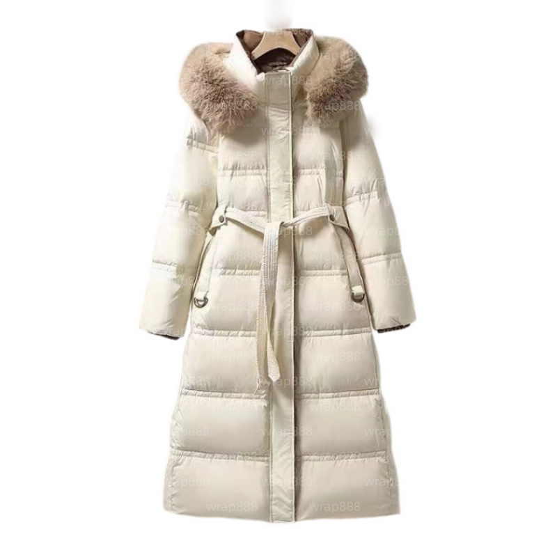 Women's winter down jacket long puffer jacket designer parka famous brand women's hooded down coat white duck down outdoor windproof jacket warm top fashion