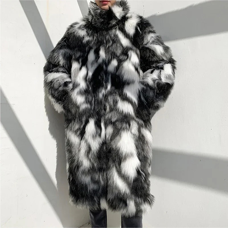 Autumn Winter Fur Coat Mens Warm Thick Parka Men Casual Long Maxi Man Streetwear Wild Loose Jacket Male Windbreaker Overcoat 251017