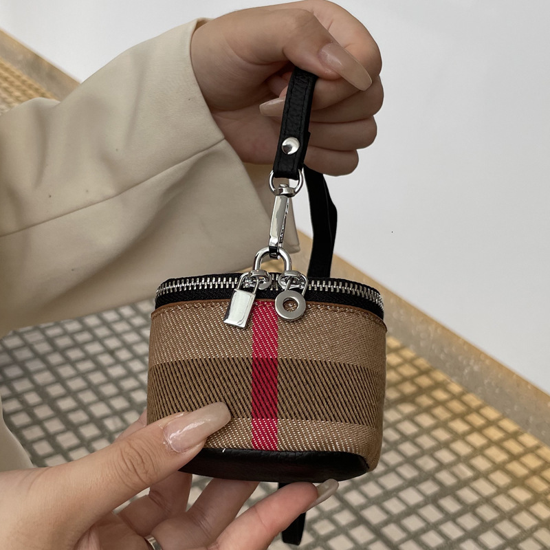 Luxury Brand Designer Bag High-End Genuine Leather And Canvas Shell Plaid Coin Purse For Women, French Luxury Gentle Style, Custom Small Wallet, New M