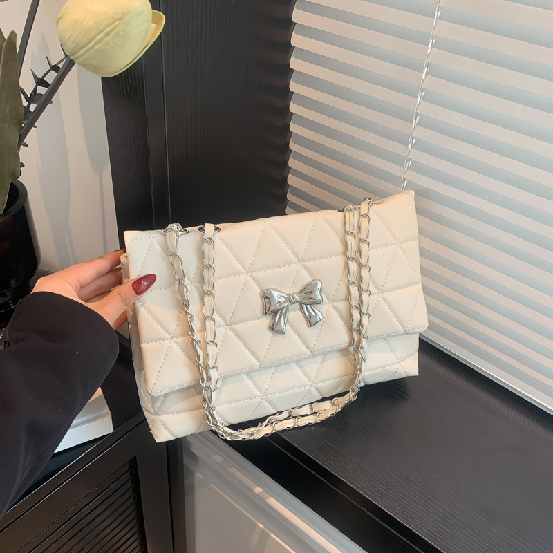 Luxury Brand Designer Bag Quilted Chain Bag For Women, Crossbody Bag, 2024 New Summer Model, Large Capacity, Solid Color, Stylish Shoulder Small Squar