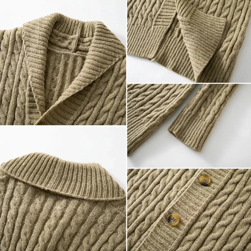 British Retro Mens Jacquarded Lengthen Cardigan Jackets Casual Fashion Long Sleeve Sweater Coats Premium Quality Knitwear 251015