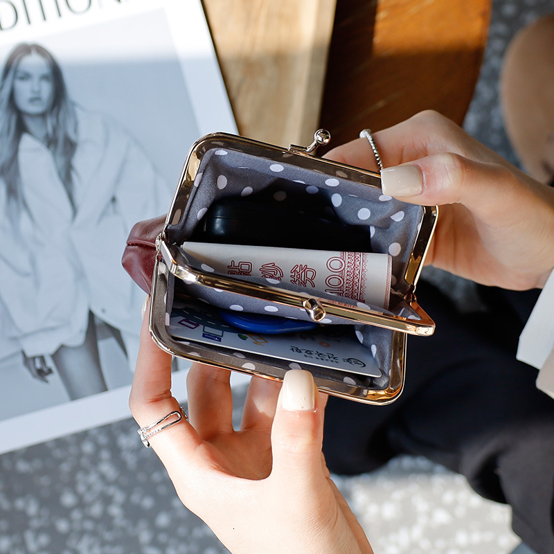 Luxury Brand Designer Bag Top Layer Cowhide Coin Purse For Women With Clip, Genuine Leather Dumpling Bag, Handheld Double Layer Coin Holder, Large Cap