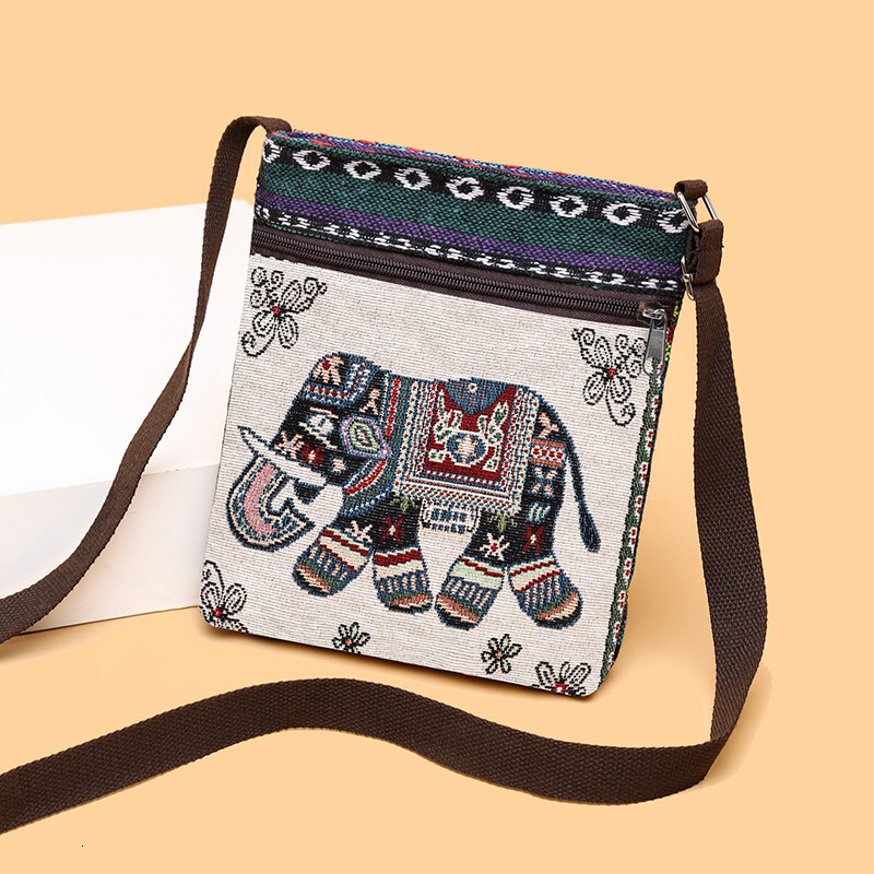 New women's crossbody bag canvas woven designer Chinese style cute multifunctional shoulder bag mobile phone bag Miao crossbody bag