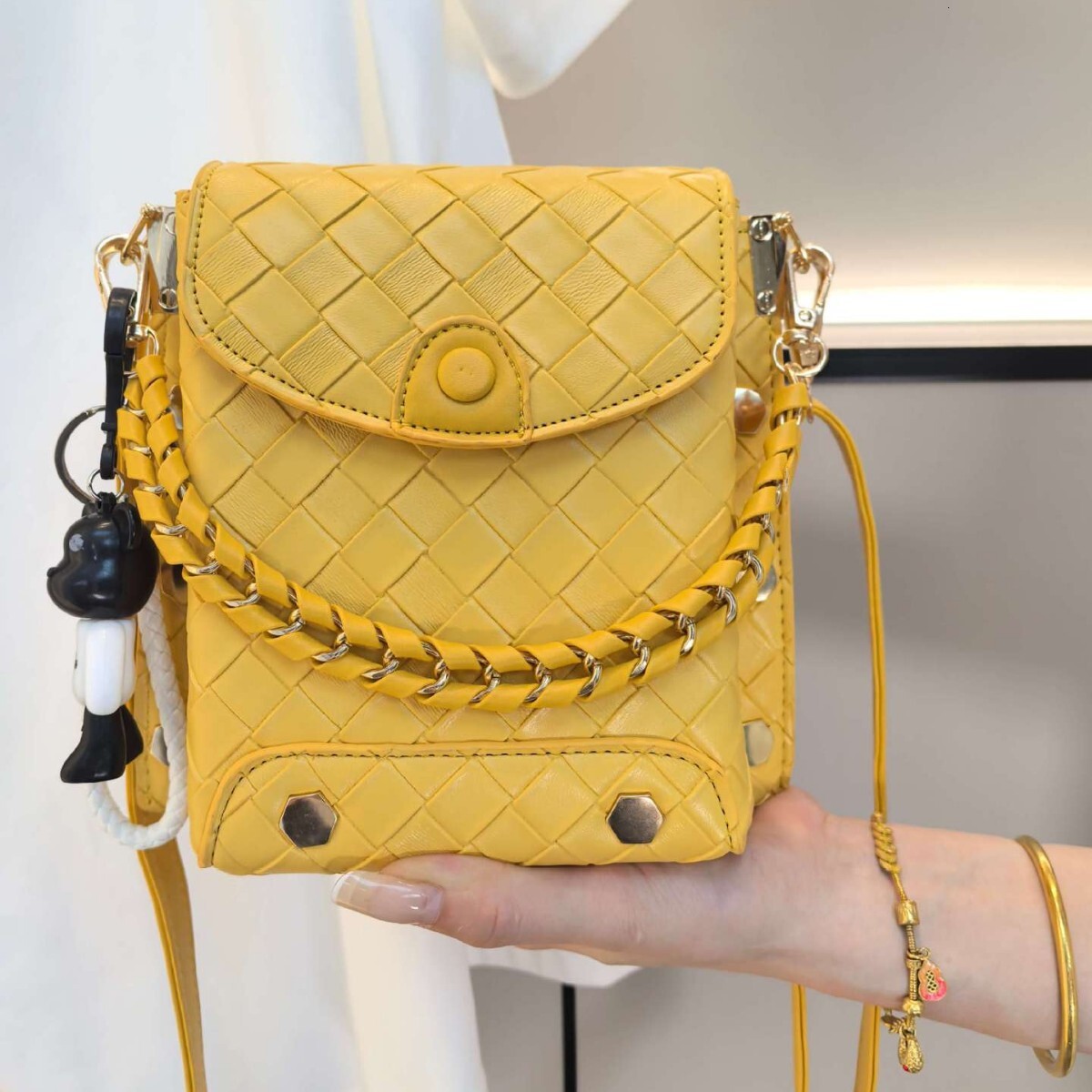 Luxury Brand Designer Bag 2025 New Woven Phone Bag For Women, Trendy Versatile Handbag, Shoulder Bag, Crossbody Bag