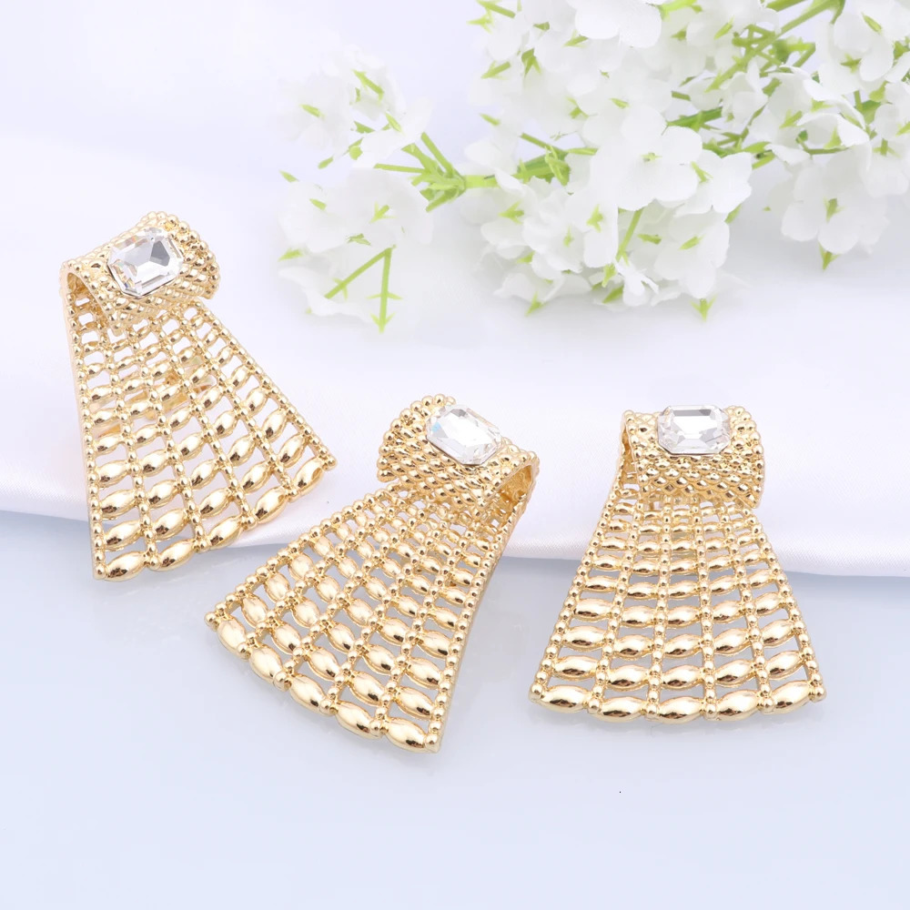 Latest Gold Plated Necklace Accessories Elegant Woman Party Jewelry Set Africa 251016
