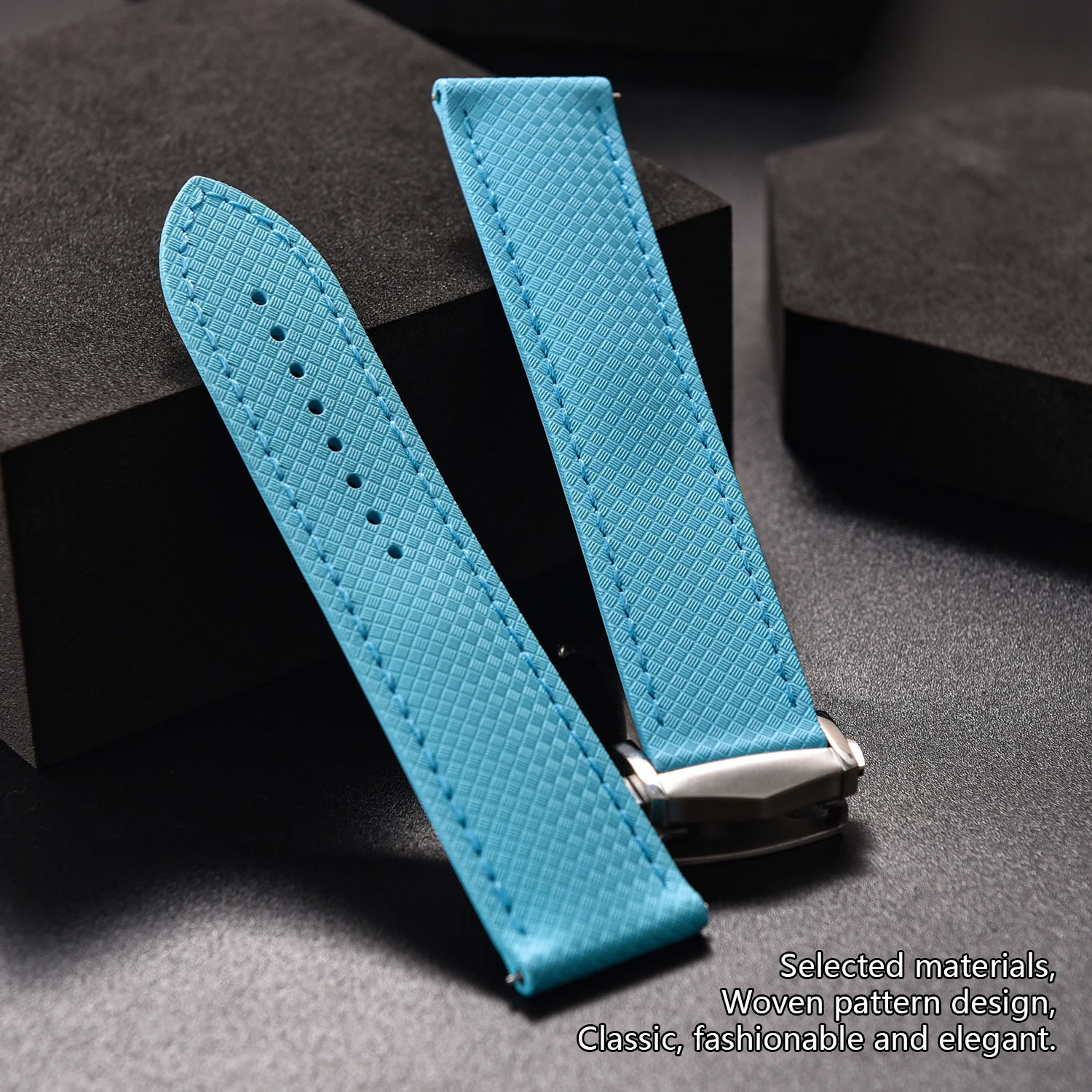 Premium FKM Rubber Watch Strap mm Quick Release Butterfly Buckle Waterproof Soft Universal Band For Dive Watches 251016
