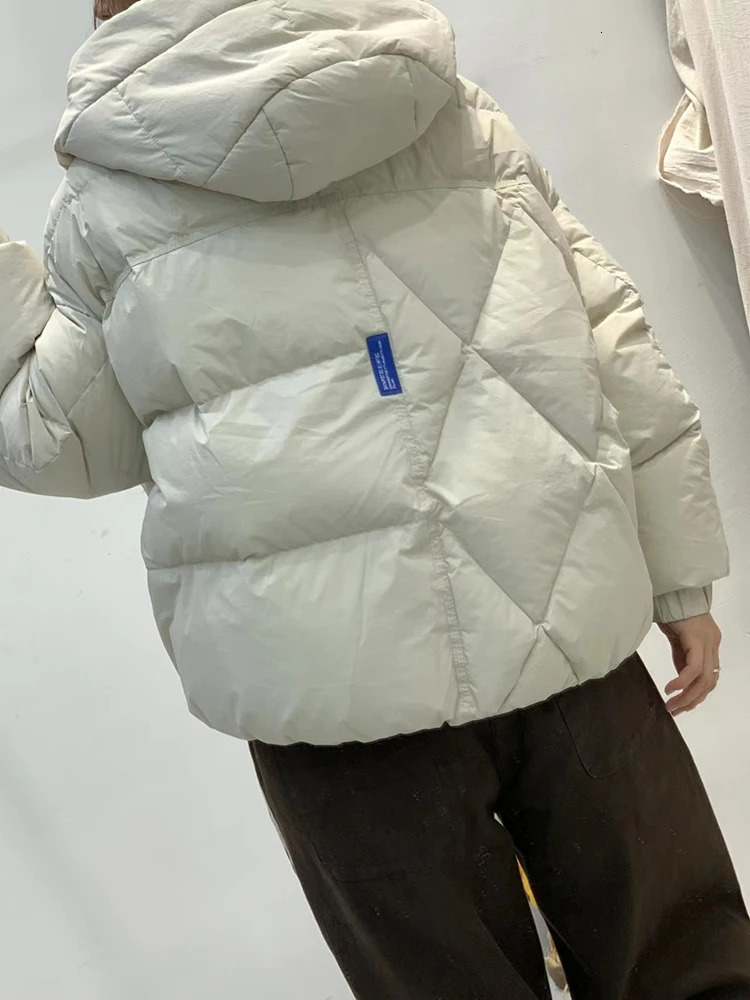 Winter Hooded Versatile Short Down Coats Women White Duck Jacket Thickened Warm Puffer Loose Over Size Outwear 251017