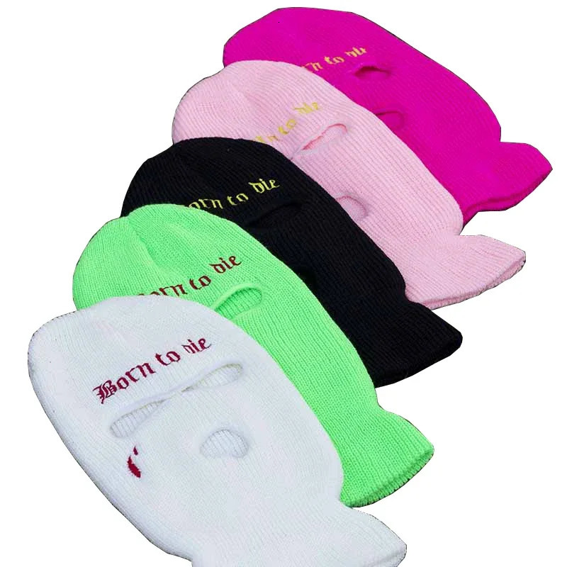 Embroidery Balaclava 3 Hole Full Face Mask Army Tactical Mask Ski Winter Hat Halloween Party Balaclava Cycling Hedging Cap 251014