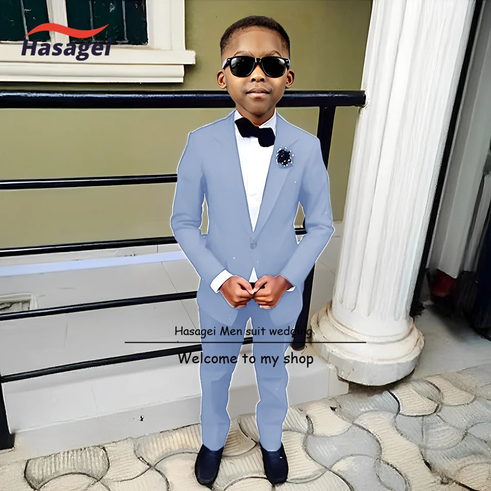 Royal Blue Boy Formal Suits Dinner Tuxedos Little Boy Groomsmen Kids Children for Wedding Party Prom Suit 2 Piece Set 251017