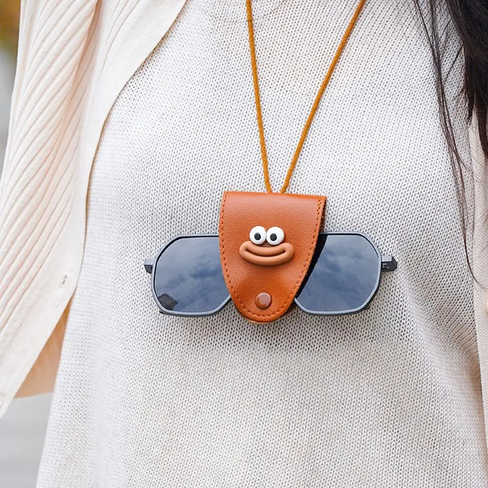 Durable Leather Eyeglasses Storage Bag Pendant Multifunction Storage Hanging Rope Glasses Clip Unisex Hanging Sunglasses 251016