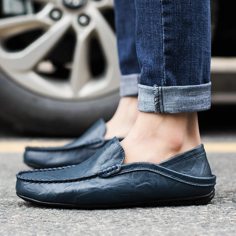 Men Loafers Leather Shoes Men Casual Shoes Moccasins Breathable Sneakers Men Driving Shoes Comfort Flats Plus Size 47 251013