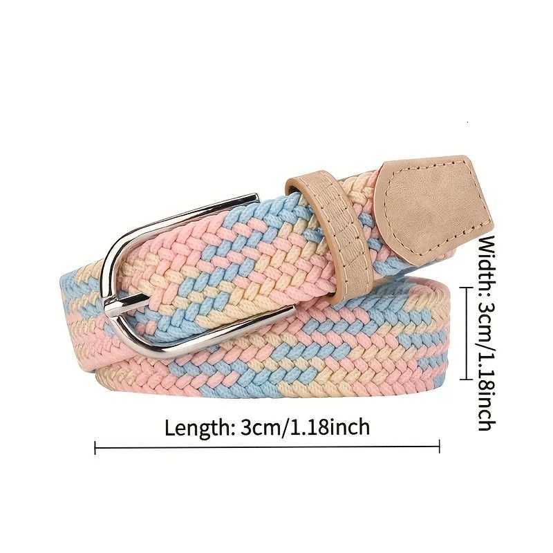PunchFree Belt Womens AllMatching Jeans Canvas Belt Woven Elastic Stretch Pin Buckle Student Lazy Woven Belt W251018