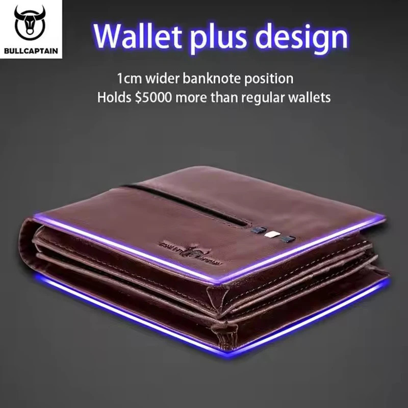 BULLCAPTAIN Genuine Leather Wallet Male er Business Wallet Multifunction Storage Purse Rfid Card Package Wallet Men 251013
