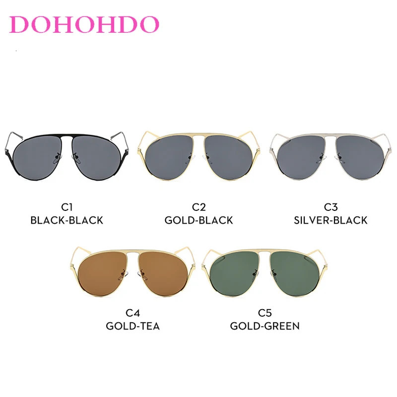 Retro Oversized Oval Pilot Punk Metal Women Sunglasses Big Frame Sunglass Men Outdoor Driving Shades Ladies UV400 251016