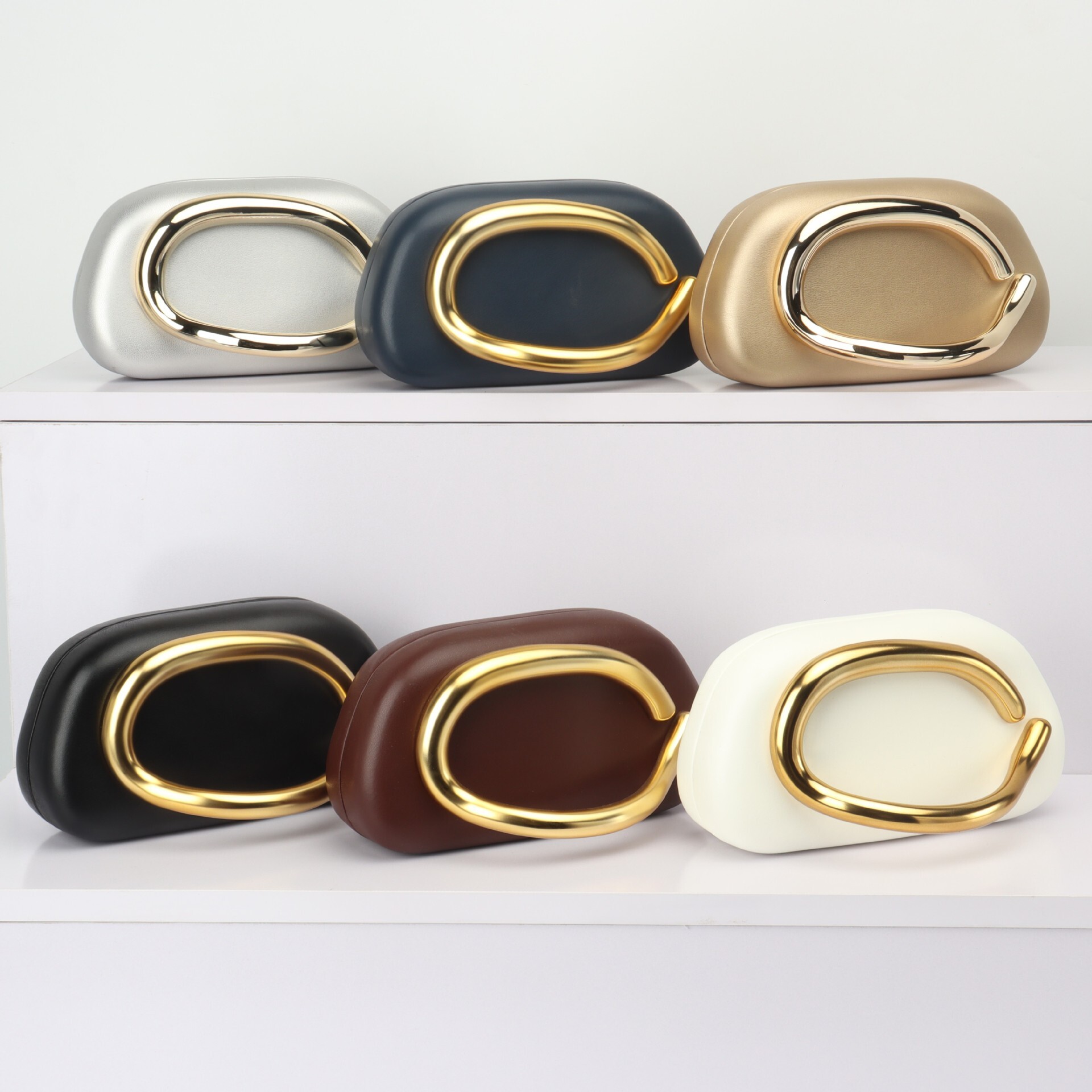 Luxury Brand Designer Bag Classic Simple Dress Metal Chain Letter Box Evening Bag Same Style Single Shoulder Crossbody Bag