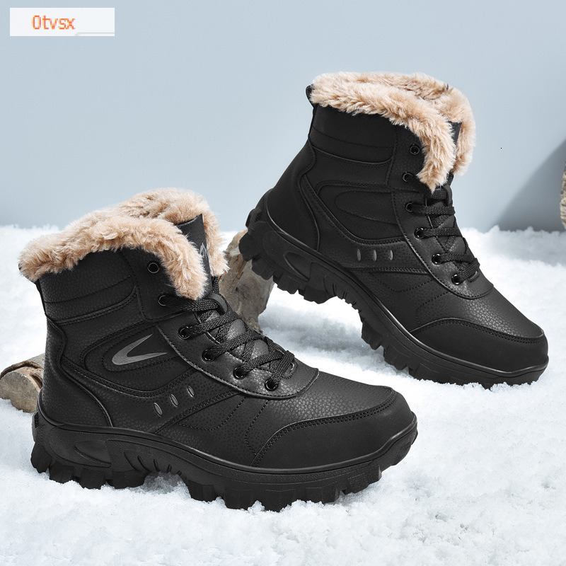 European and American plus size autumn and winter snow boots men's outdoor leisure shoes wool lining warm shoes designer shoes soft sole thick co
