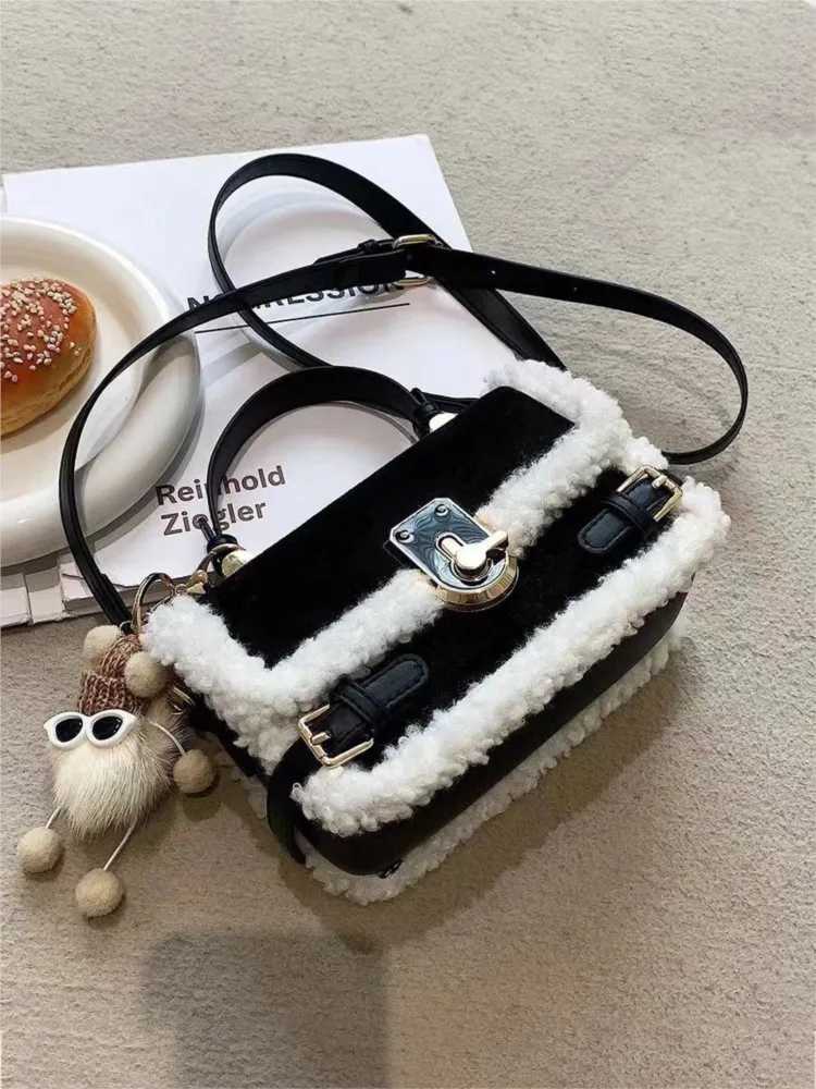 JIAERDI Vintage Bown Messenger Bag Wallet Women Lamb Handle Chic Square Bag Purse Female Fashion Casual Y2k Hand Bag Bolso Mujer Z251018