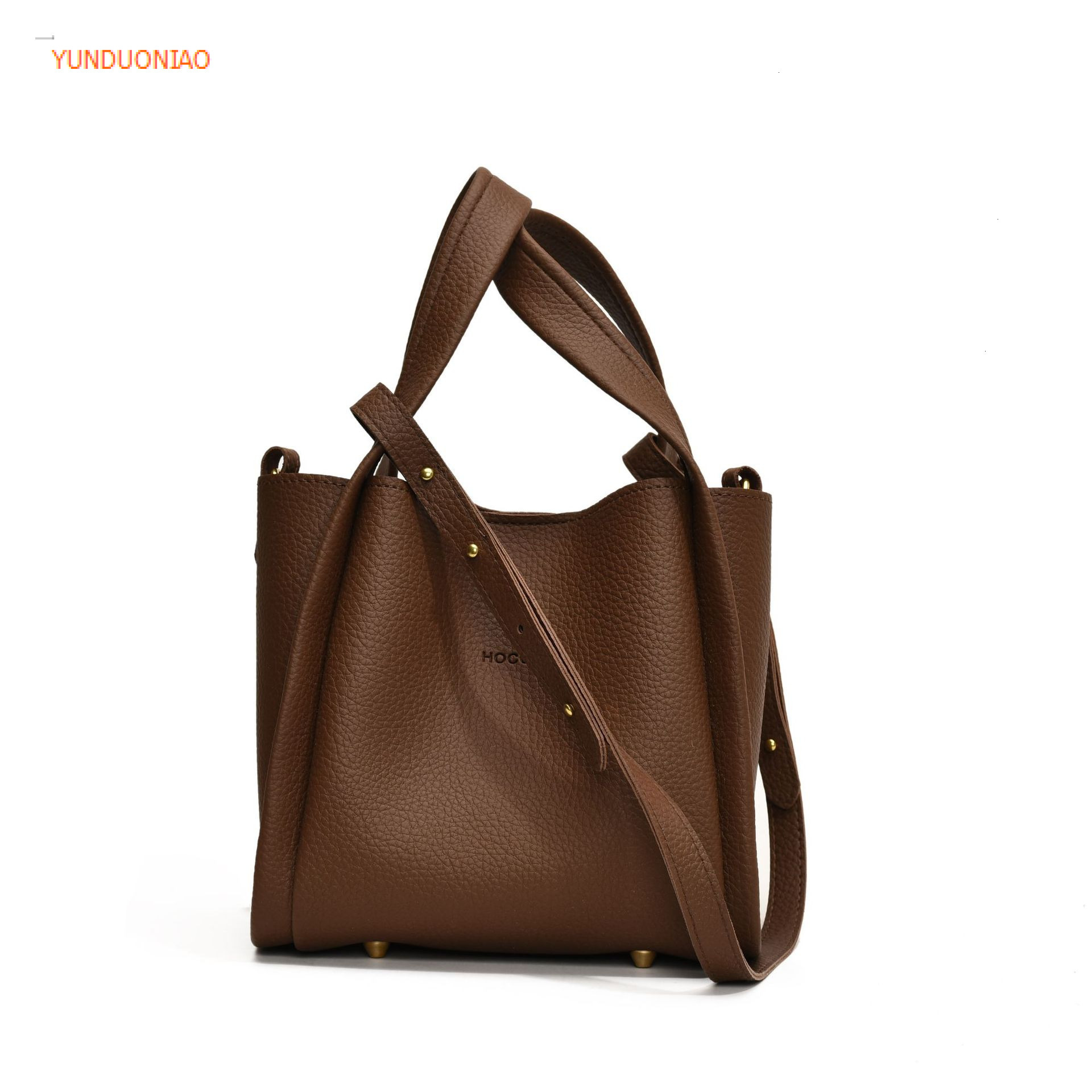 2025 Lychee patterned bucket bag women's shoulder bag luxury handbag new autumn and winter designer bag two-piece set women's crossbody bag