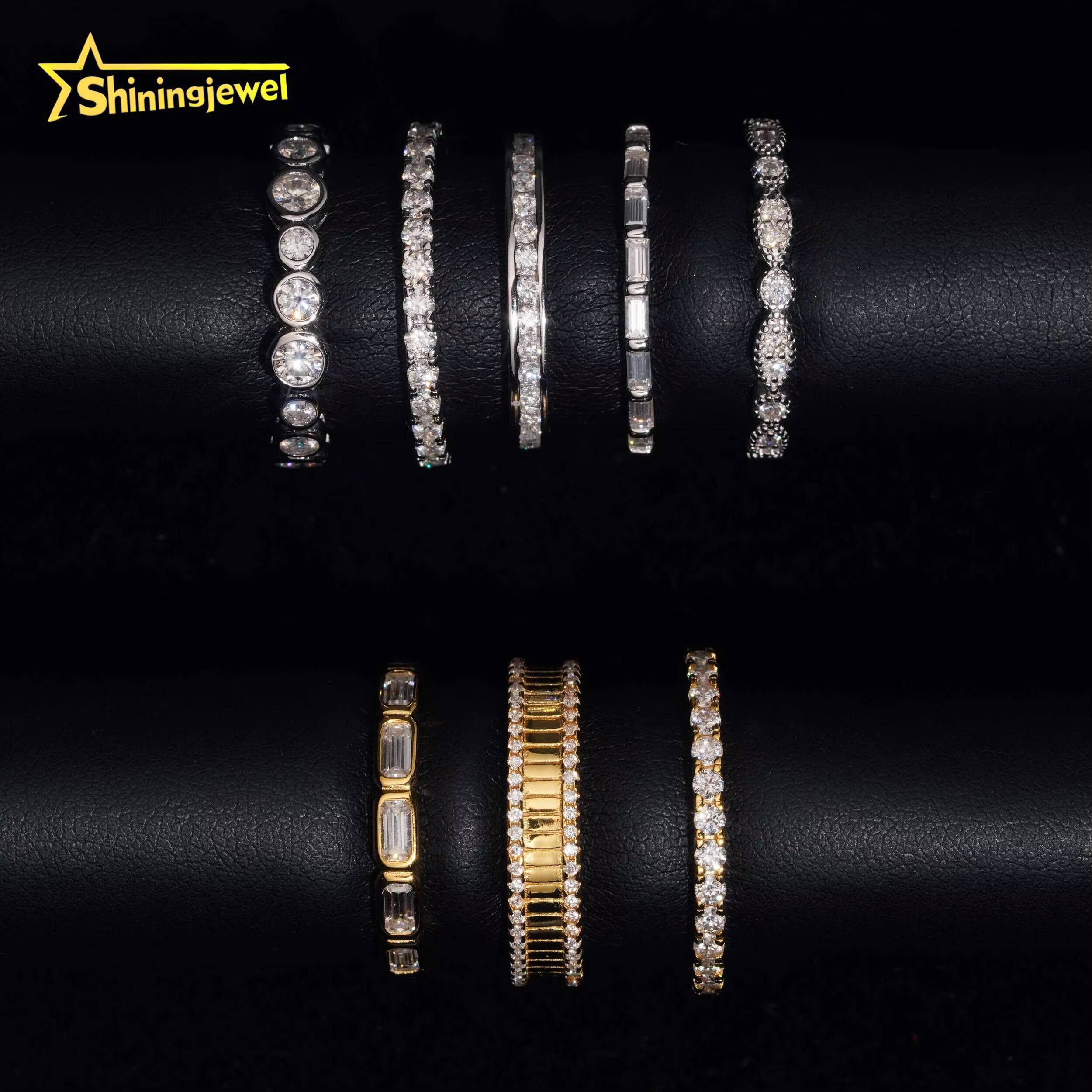 Wholesale Price GRA Moissanite Wedding VVS Pass Diamond Test Gold Plated 925 Sliver Engagement Rings for Women