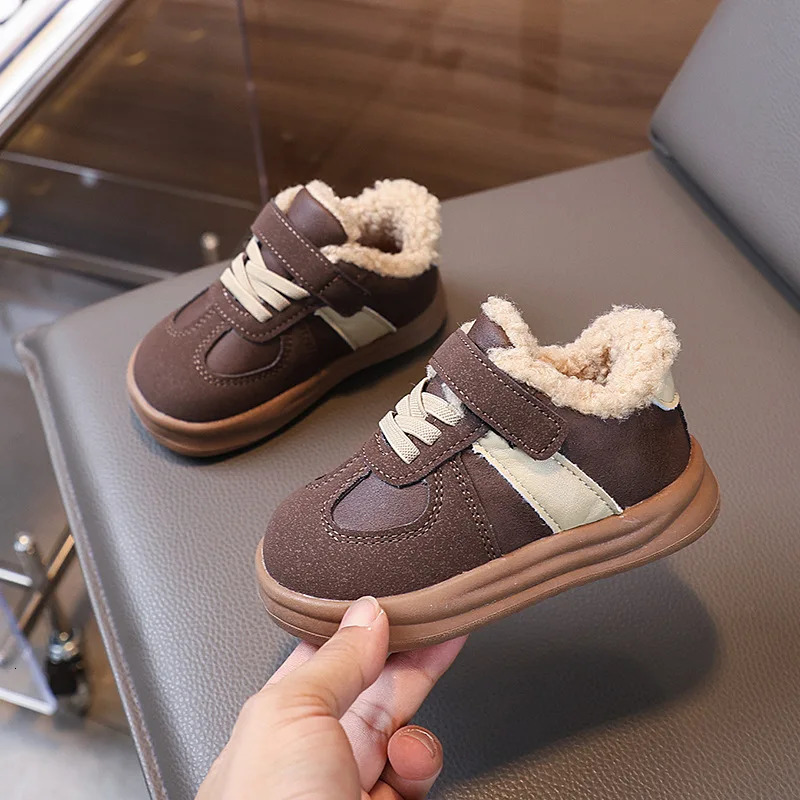 High Quality Childrens Sneakers Suede Casual Shoes Winter Coldproof Kids Boy Fur Shoes Flat tennis Shoes Girls H11152 251014