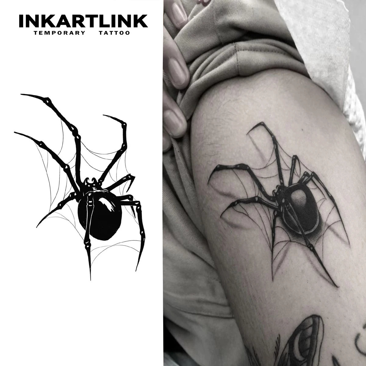 Spider Temporary Tattoo Sticker Realistic Waterproof SemiPermanent Lasts 15 Days Scary Tattoo for Halloween 251010