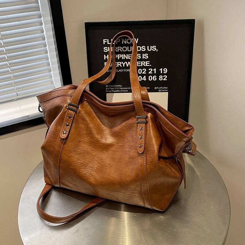 Autumn New Women s Crossbody Bag Tote Bag Soft PU Leather Solid Color Large Capacity Shoulder Bag Women s Shoulder Bag Autumn New Designer Bag