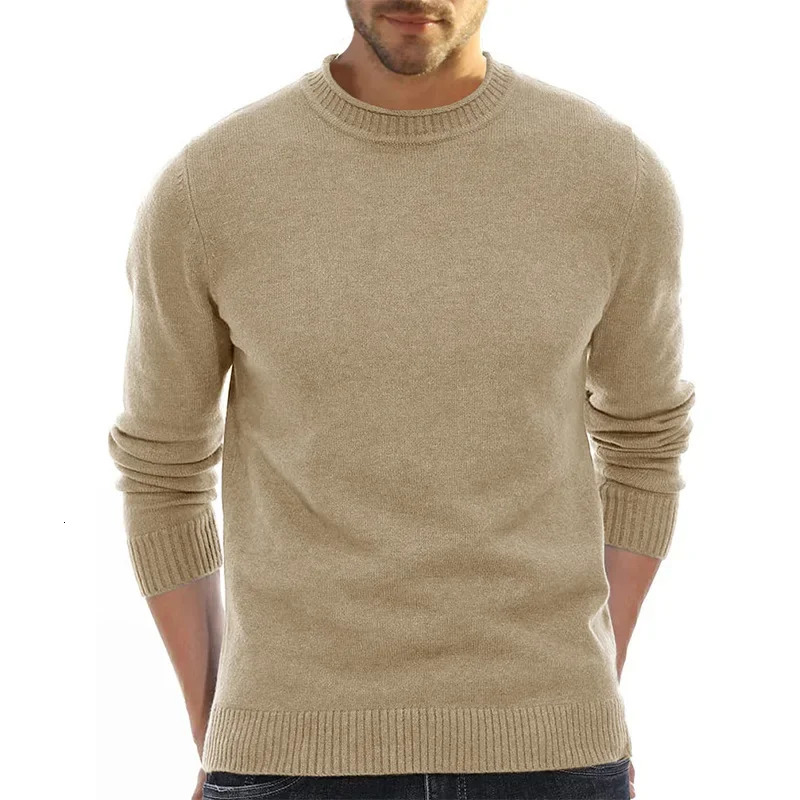 Mens Clothing Spring And Autumn Pullovers Solid Color Thin Sweater Men Simple Style Oneck Male Clothes Underwear 251015