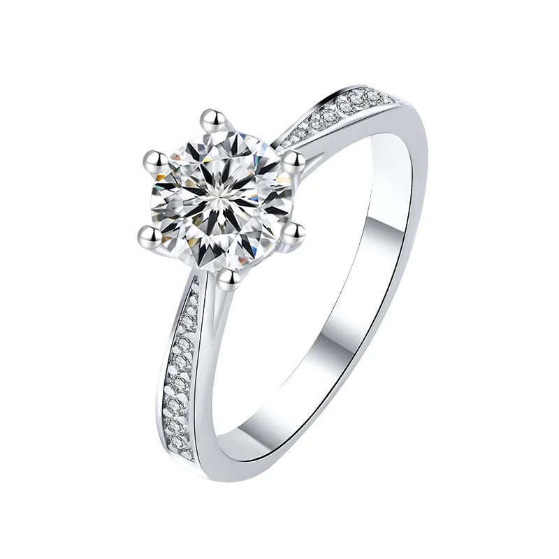 pass dia tester 3CT VVS1 D color moissanite rings designer for women sterling sier love girl wedding engagement ring jewelry woman gift with box