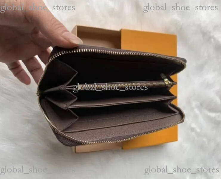 Fashion Women Clutch Genuine Leather Wallet Single Zipper Wallets Lady Ladies Long Classical Purse With Orange Box Card