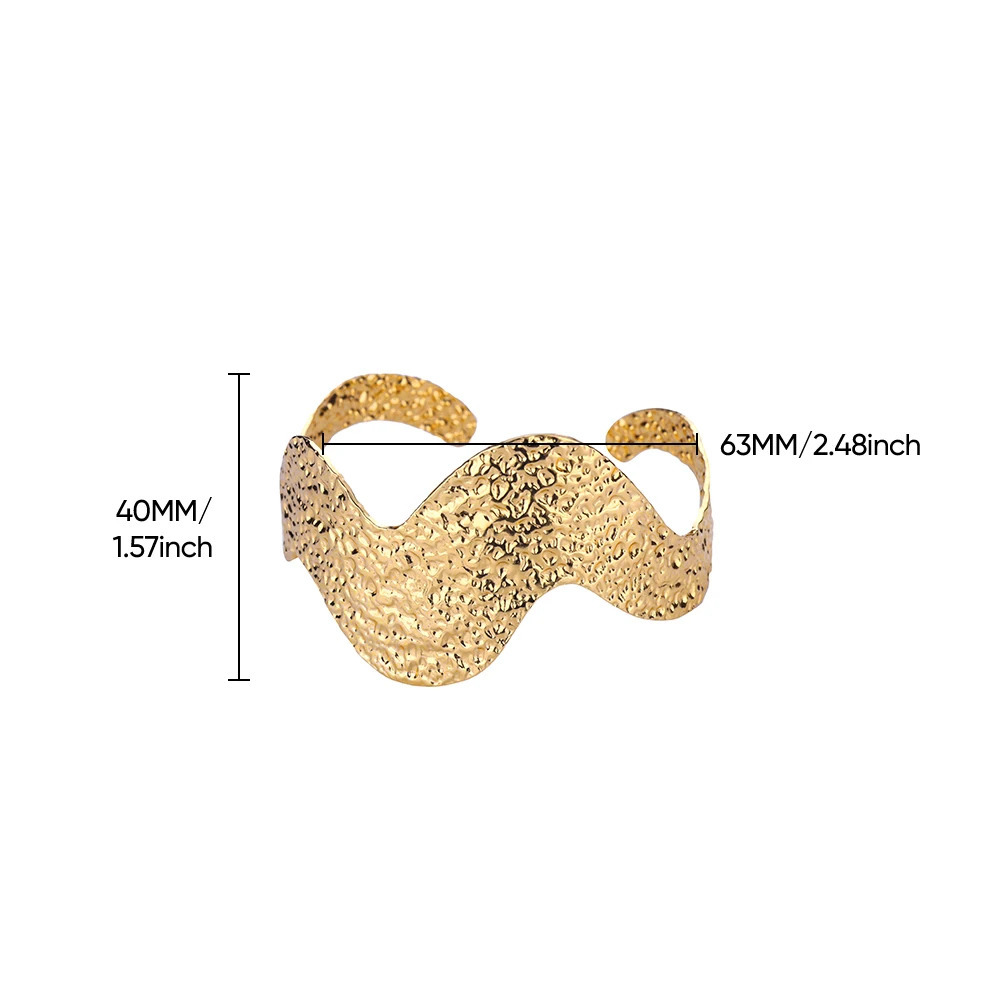 Minimalist Texture Bending Bangle For Women Stainless Steel Geometric Bangle Fashion Wedding Engagement Jewelry 251014