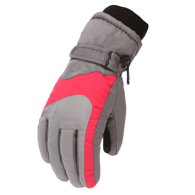 Winter Children's Men's and Women's Skiing Outdoor Windproof Waterproof Plus Veet Thickened Warm Gloves 6-16 Years Old