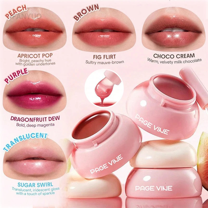 8Colors Jar Lip Gloss Hydrating Mirror Glass Lip Glaze Moisturizing Whitening Translucent Canned Jelly Lip Tint Oil Reduce Lines 251010