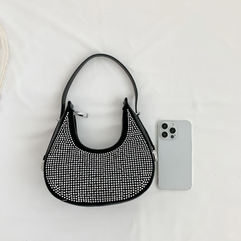 Luxury Brand Designer Bag Shiny Diamond Bag Women's Bag 2023 New Trendy Fashion Single Shoulder Underarm Bag High-End Niche Crossbody Bag