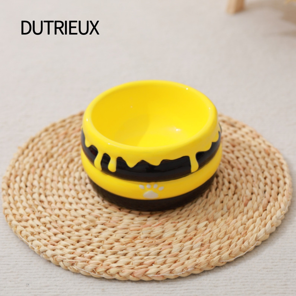 K3269 Pet Food Bowl with Ceramic Neck Support and Anti-Tip Bevel