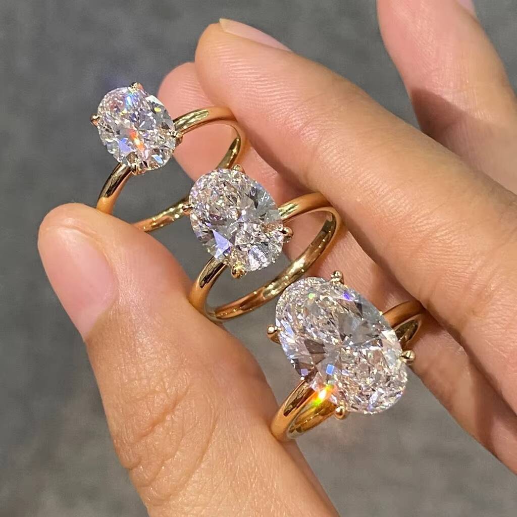 Factory Fine Engagement Rings ODM OEM 18K Gold Plated 925 Silver Moissanite Ring Men Women Wedding